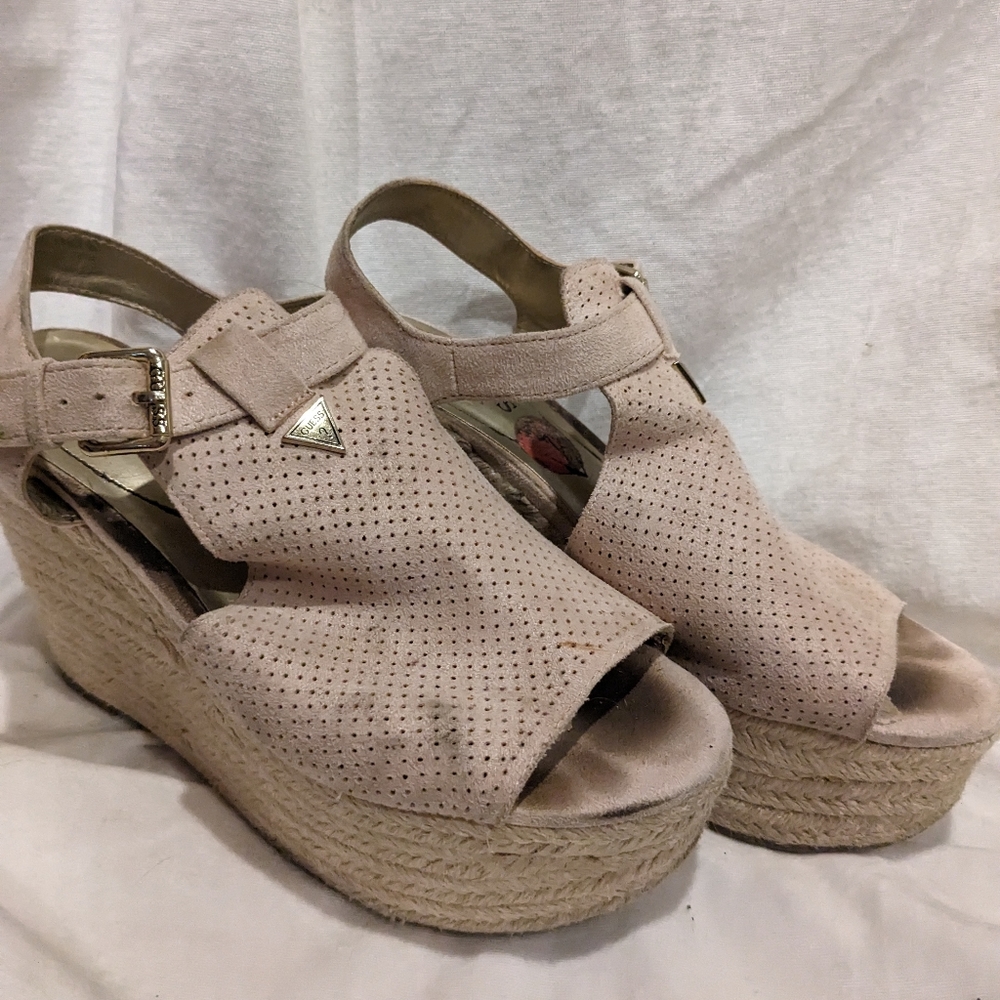 Guess Wedge Sandals (need cleaned and will be before I ship)